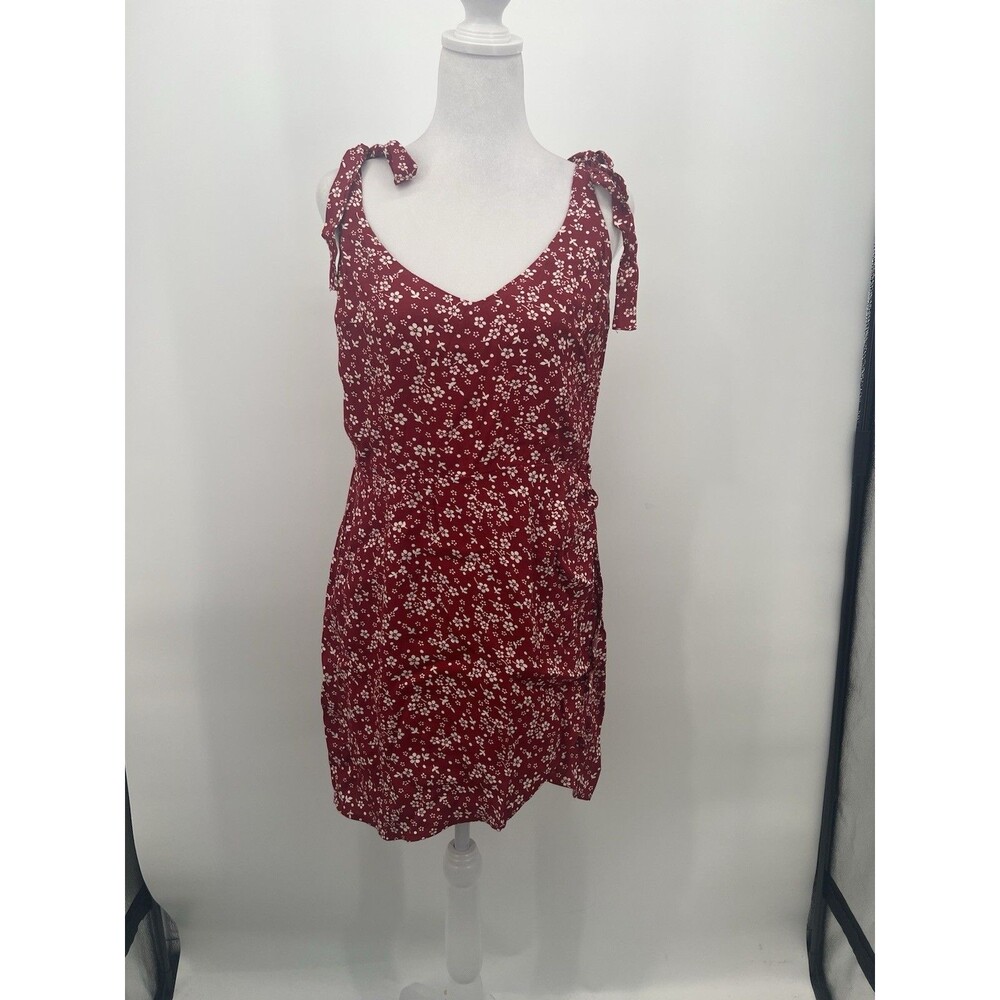 Reformation Yves Floral Mini Dress Sz 10 Ruched Faux Wrap Feminine Romantic Sexy